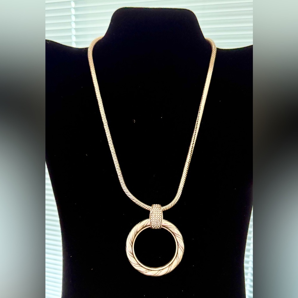 Brighton Gold Textured Circle Necklace